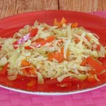 Paprika-Spitzkohl-Gemüse mit Reis